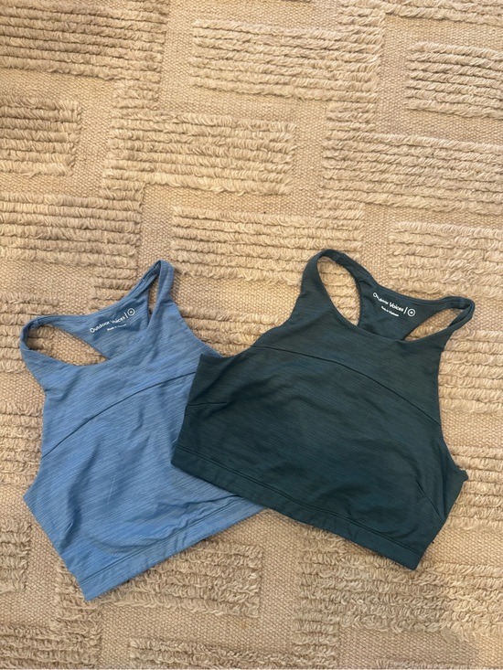 Outdoor Voices Tops - BUNDLE: 2 Outdoor Voices Racerback Crop Tank Sports Bras - Blue and Dark Green